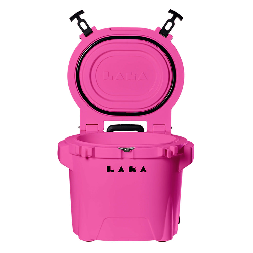 LAKA Coolers 30 Qt Cooler wTelescoping Handle Wheels Pink 1081